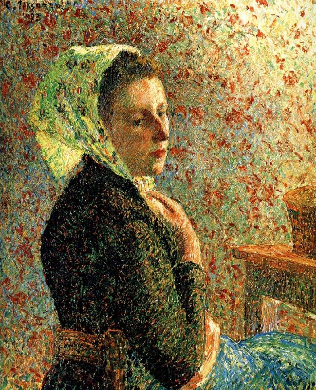Camille Pissarro Department of green headscarf woman